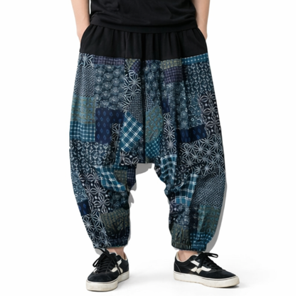 Pantalon Japonais Harem Homme Style Patchwork