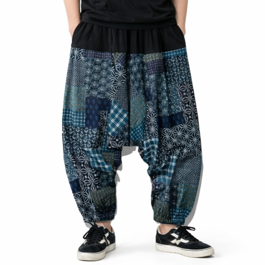 Pantalon Japonais Harem Homme Style Patchwork