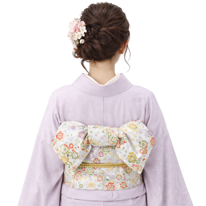 Ceinture Obi Japonaise Élégante En Satin Fleuri