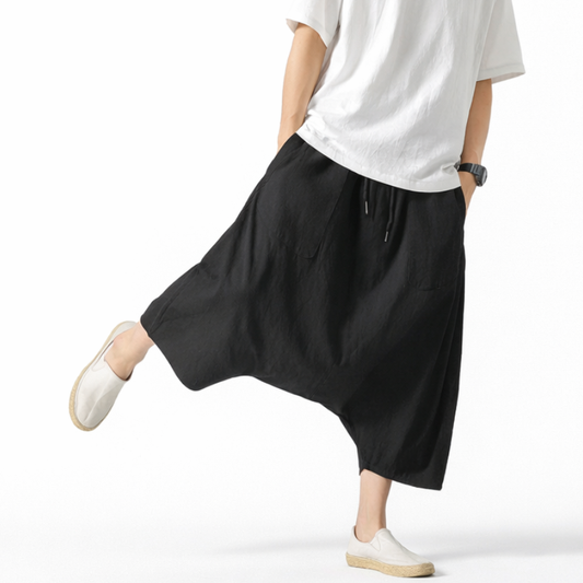 Pantalon Japonais Léger Homme Coupe Fluide