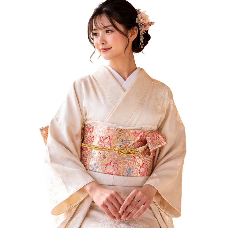 Ceinture Obi Yukata Rose
