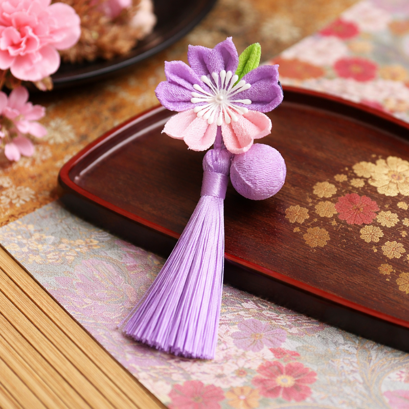 Kanzashi Fleur Avec Pompon