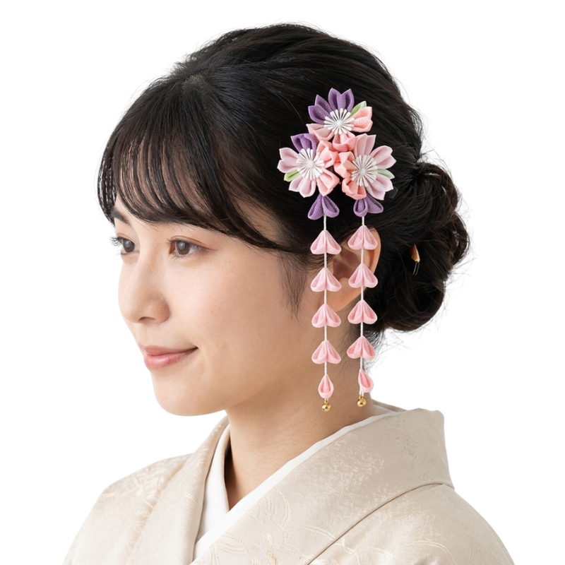 Kanzashi Traditionnel Avec Ornement Fleur