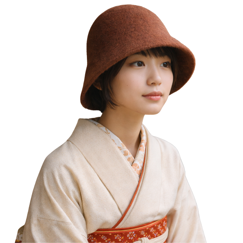 Chapeau Streetwear Style Bucket En Laine