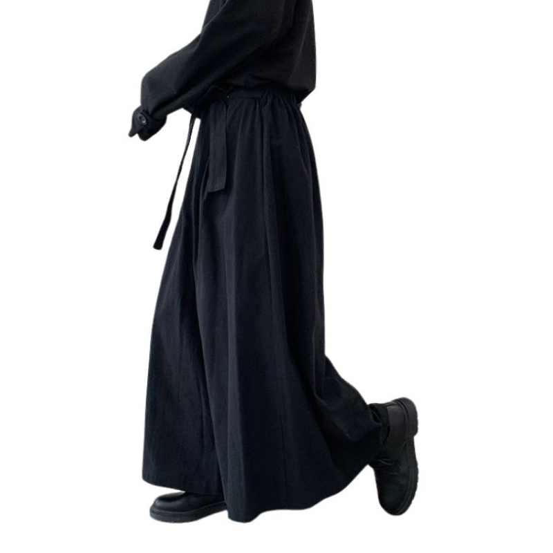 Hakama Homme Noir Avec Coupe Large Style Japonais