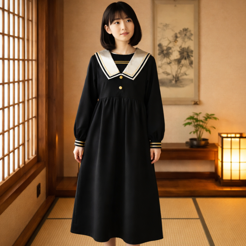 Robe Japonaise En Design Kawaii Avec Détails Classiques