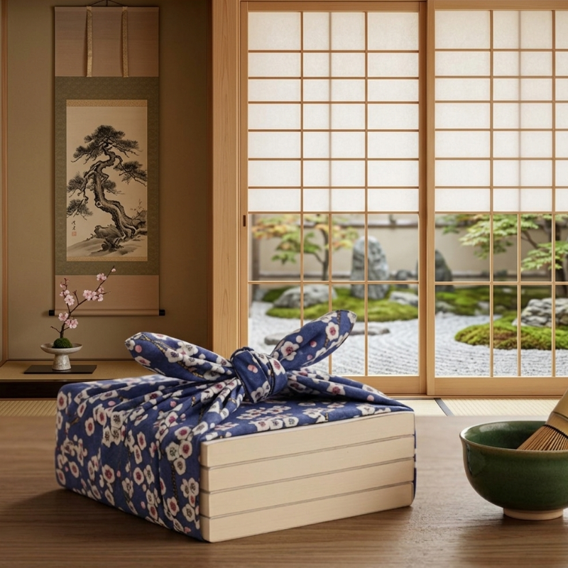Furoshiki Japonais À Fleurs Délicates