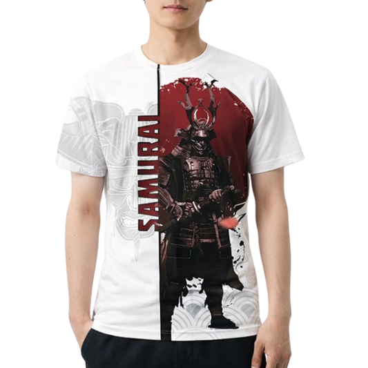 T-Shirt Japonais Tendance Avec Illustration Samouraï Impériale