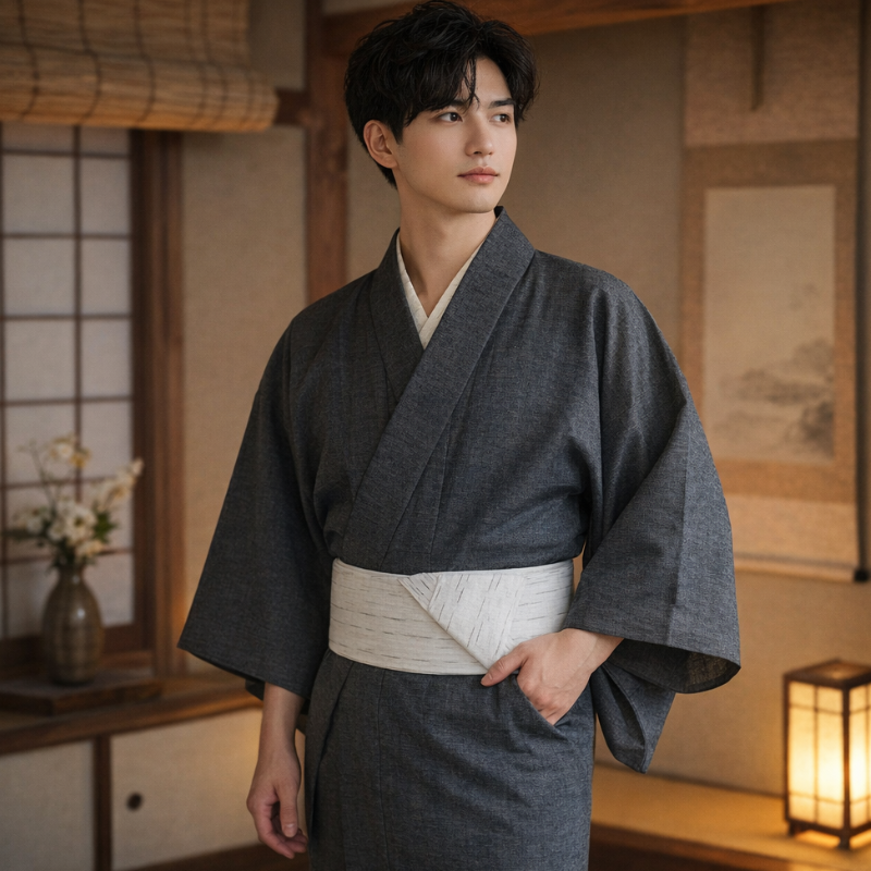 Ceinture Obi Kaku Rayures Fines