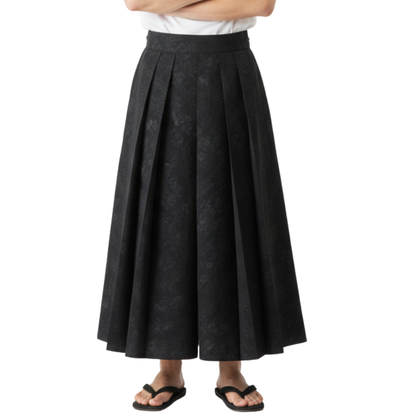 Hakama Homme Noir Long À Texture Fluide Style Asiatique