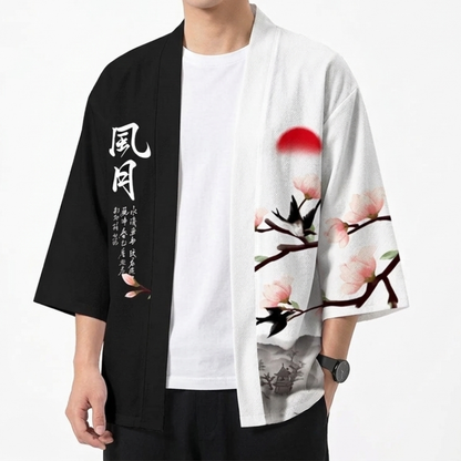 Haori Homme Japonais Traditionnel à Motifs Floraux