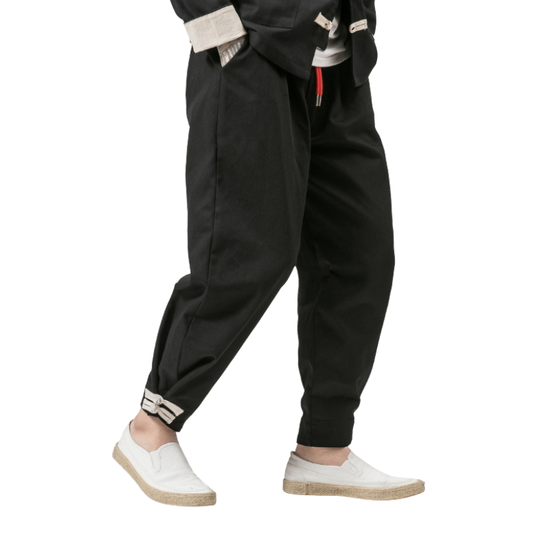Pantalon Japonais Long Homme Style Minimaliste Tendance