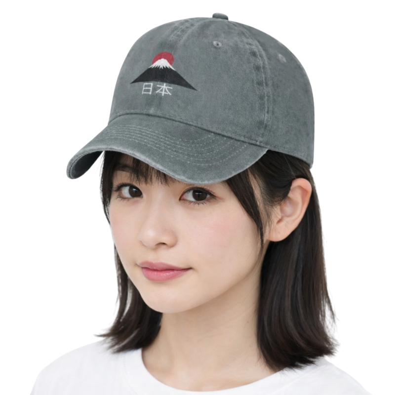 Casquette Japonaise Vintage Avec Broderie Mont Fuji