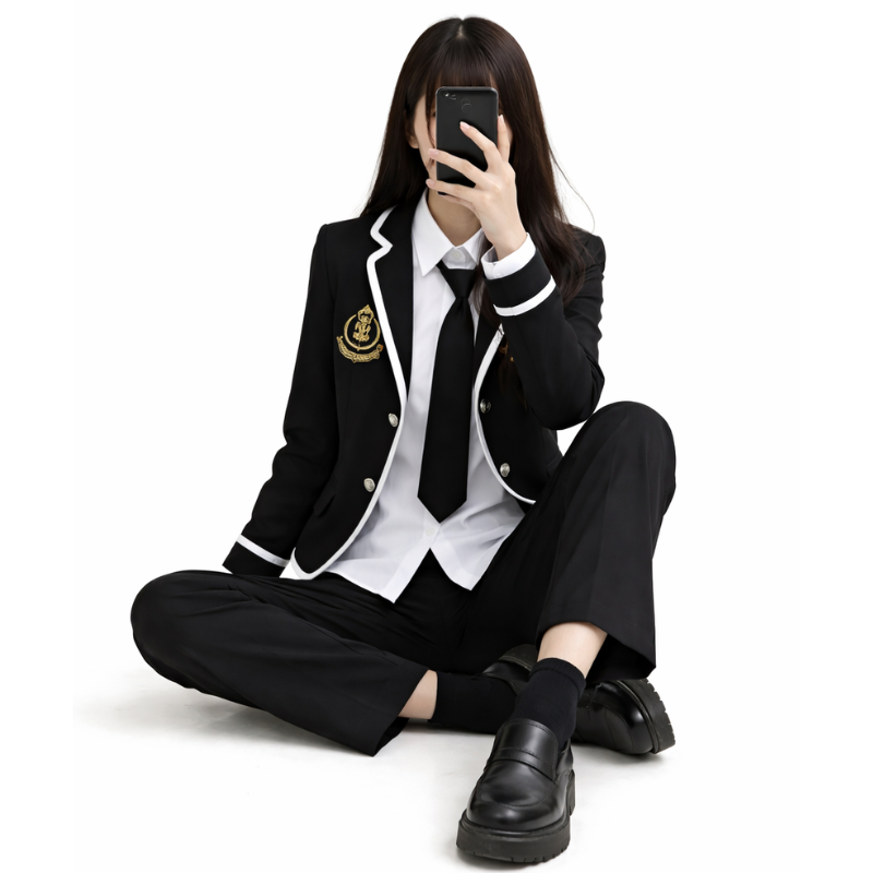 Uniforme Japonais Avec Blazer Et Pantalon Ajusté