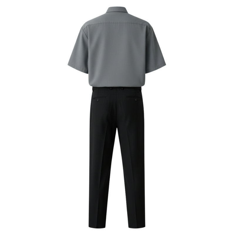Uniforme Japonais en Chemise Gris Et Cravate Noire