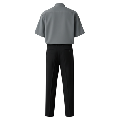 Uniforme Japonais en Chemise Gris Et Cravate Noire