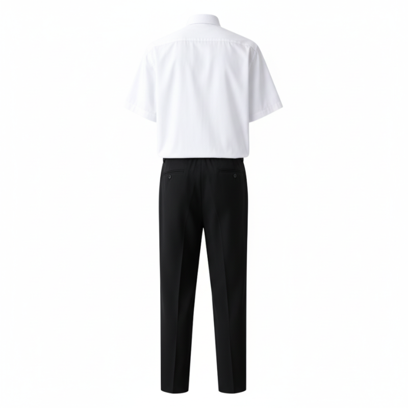 Uniforme Japonais en Chemise Blanche Et Cravate Rayée