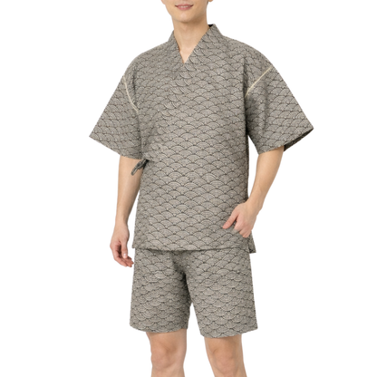 Jinbei Homme Japonais Avec Motif Seigaiha