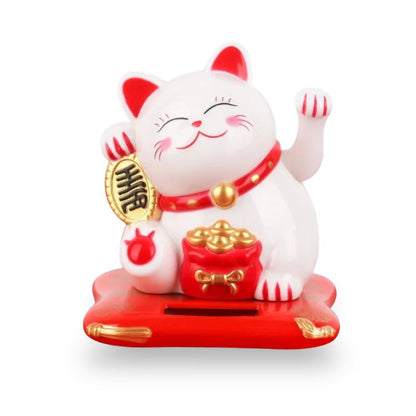 Maneki Neko Souriant À Énergie Solaire