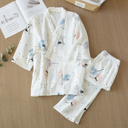 Kimono En Ensemble Pyjama Avec Motifs Pissenlit Délicats