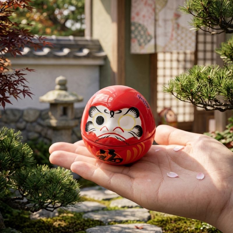 Daruma Regard Déterminé en Céramique