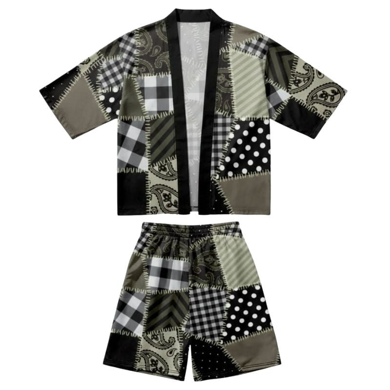 Ensemble Kimono D’été Avec Design Patchwork, ensemble kimono stylé