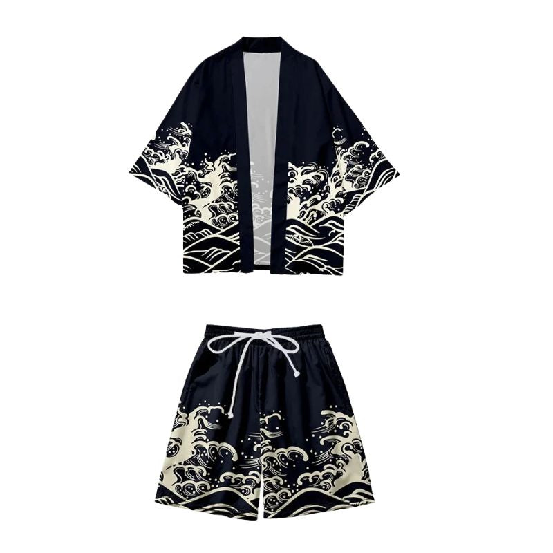 Ensemble Kimono Moderne, ensemble kimono à motif vague