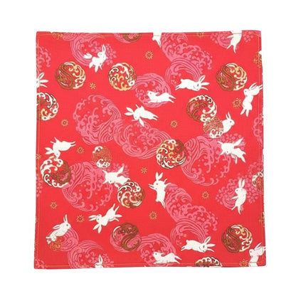 Furoshiki Japonais À Décor Floral et Lapin, Furoshiki Japonais 