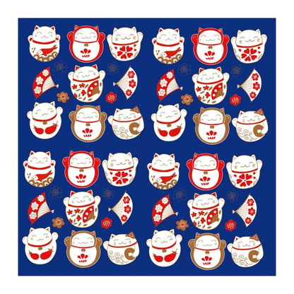 Furoshiki Japonais Illustré De Maneki Neko, Furoshiki Japonais