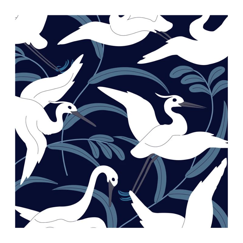 Furoshiki Japonais À Motif d'Oiseaux, Furoshiki Japonais 