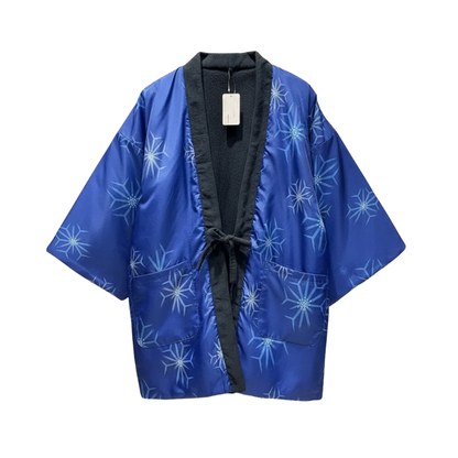 Hanten Homme Japonais Bleu à Motif Géométrique, hanten homme japonais bleu