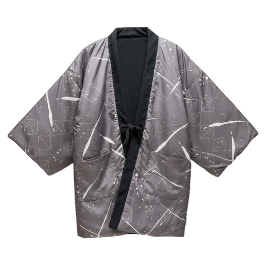 Hanten Homme Japonais Gris À Motif Abstrait Moderne, hanten homme gris