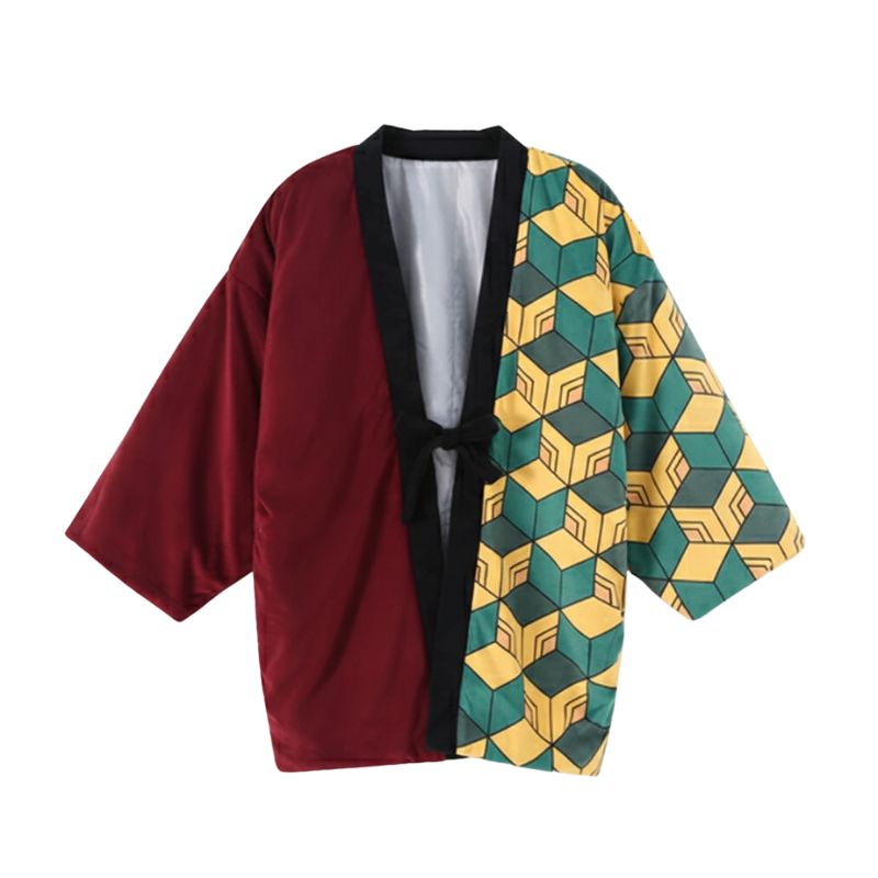 Hanten Homme Japonais Léger Avec Design Asymétrique Moderne, Hanten Homme Japonais