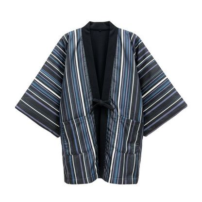 Hanten Homme Japonais À Rayures Avec Coupe Ample, Hanten Homme Japonais 