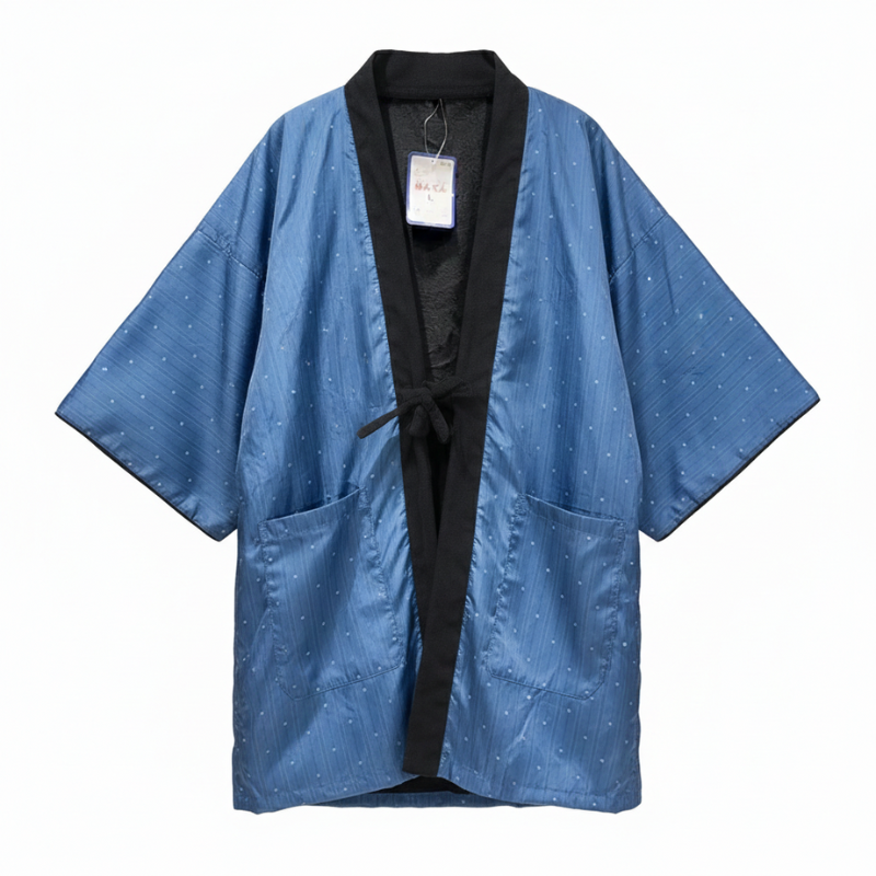 Hanten Homme Style Japonais Uni Bleu, hanten homme bleu