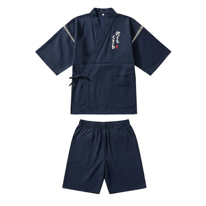 Jinbei Homme Japonais Avec Calligraphie Et Coupe Ample, Jinbei Homme coupe ample