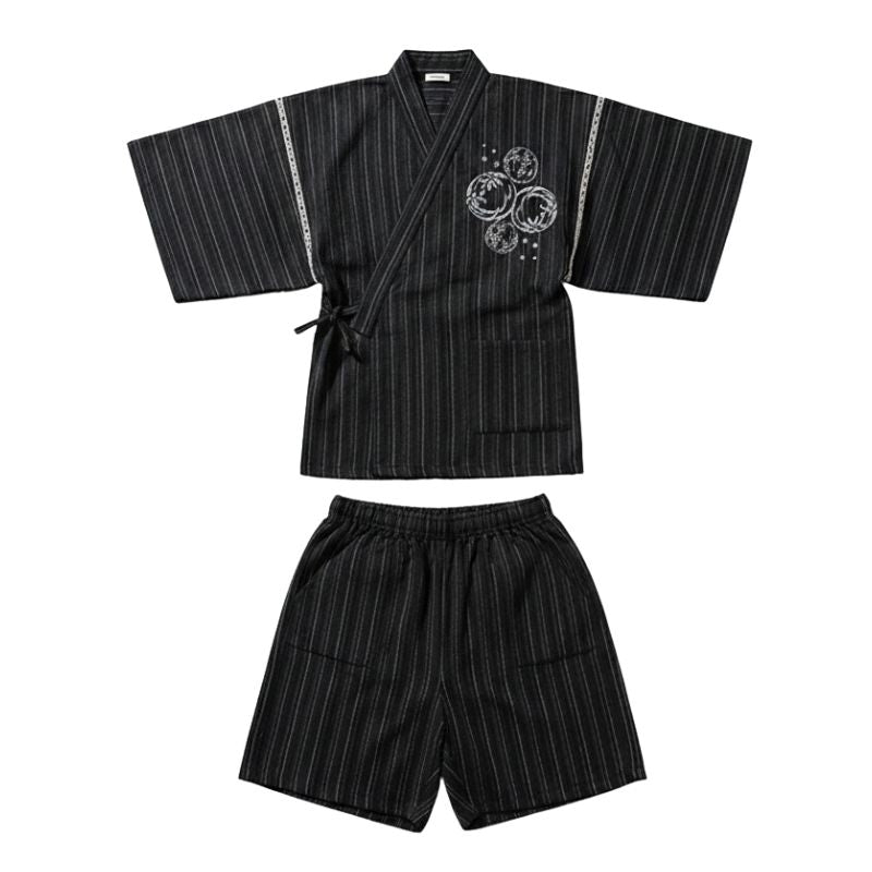 Jinbei Homme Japonais Noir Traditionnel, Jinbei Homme Noir