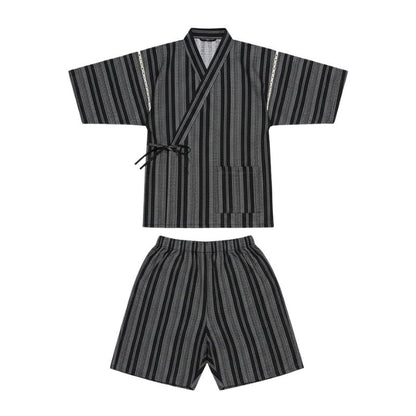 Jinbei Homme Japonais Rayé en Ensemble Kimono Et Short, Jinbei Homme Japonais Rayé 