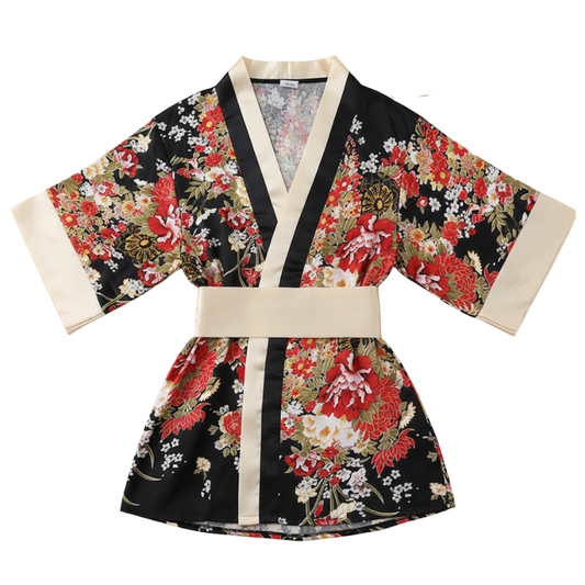 Kimono Nuit Avec Motifs Floraux Japonais, kimono nuit avec motif