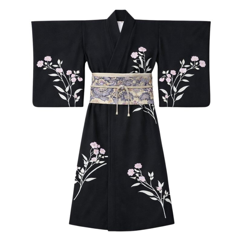 Kimono Traditionnel En Style Chic Avec Manches Amples Raffinées, kimono traditionnel style chic 