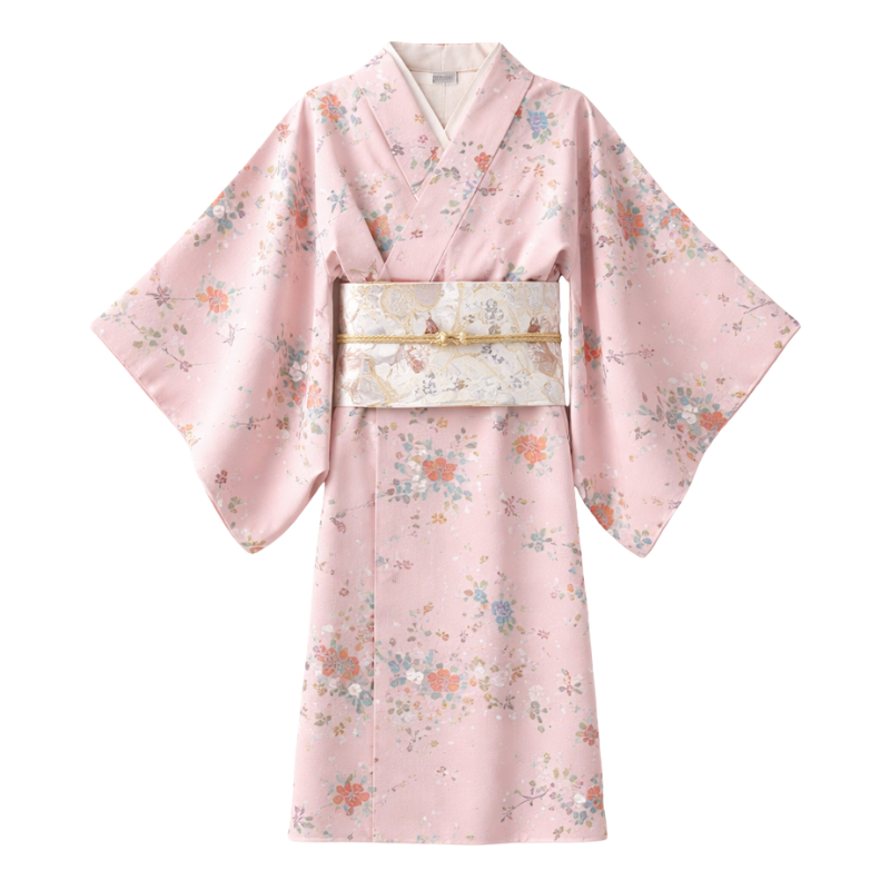 Kimono Traditionnel Imprimé Floral, Kimono Traditionnel Rose
