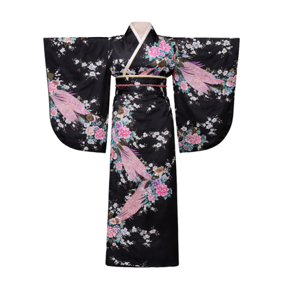 Kimono Traditionnel Japonais Avec Fleurs Délicates, Kimono Traditionnel Japonais 