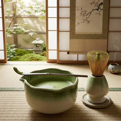Kit Matcha Complet Dégradé Vert 4 Pièces, Kit Matcha Complet 