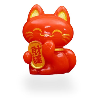 Maneki Neko Mini Figurine Décorative 2,6 cm, Maneki Neko Mini Figurine Rouge