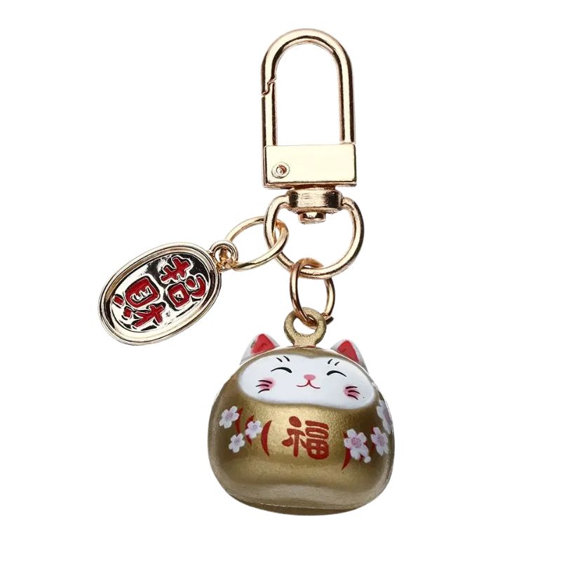 Maneki Neko Porte Clés Mignon, Maneki Neko Porte Clés Or