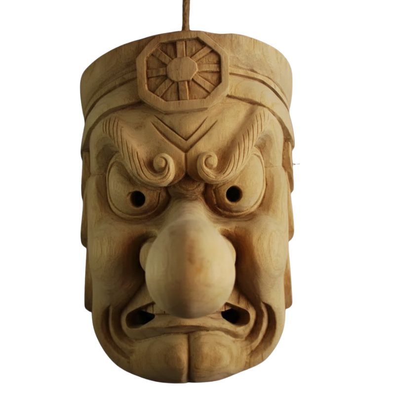 Masque Nô Traditionnel En Bois Massif, masque traditionnel