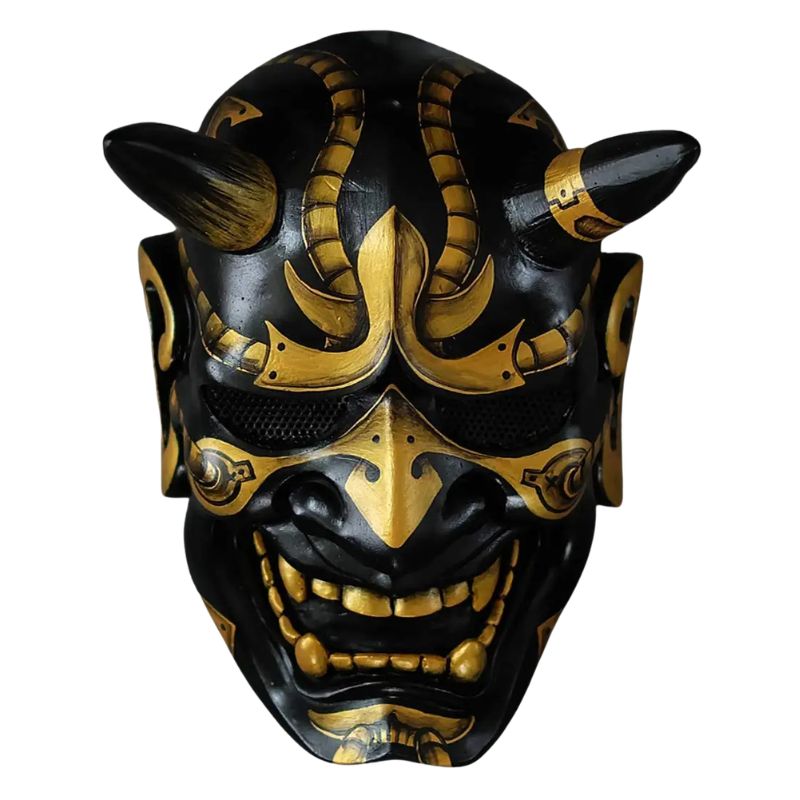 Masque Samouraï Japonais En Démon Sculptés, Masque Samouraï japonais