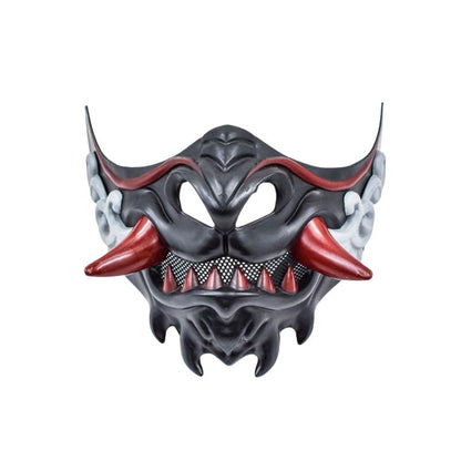 Masque Samouraï Oni Avec Dents Aiguisées, masque japonais