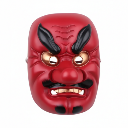 Masque Tengu Rouge Avec Nez Long, masque Tengu japonais