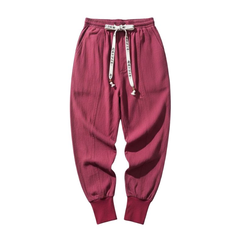 Pantalon Japonais Ample Homme Style Sarouel Moderne, Pantalon Japonais Ample Homme Rouge